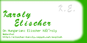 karoly elischer business card